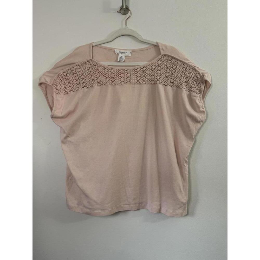 Women's Short Sleeve Knit Top with Crochet Detail 3X Plus Size